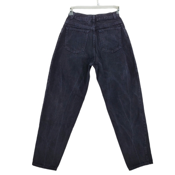 Vtg Wrangler Black Denim Jeans High Waist Tapered Leg Wmns 12 Petite 26x29.5 USA - Picture 4 of 9
